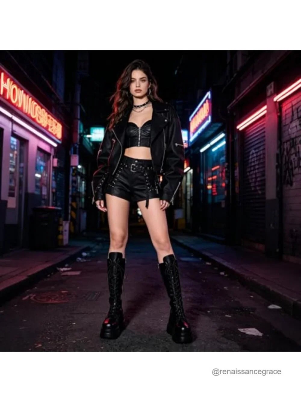 Women's Goth Combat Platform Wedge Boots Faux Leather Chunky Heel Lace Up